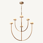 Люстрас 6-ю мраморными плафонами в форме купола Light Warm Light варинант исполнения - 4 | Loft Concept в Саратове