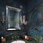 Обои ручная роспись Phuljhari Original colourway on Empire Blue dyed silk варинант исполнения - 1 | Loft Concept в Саратове