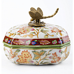 Фарфоровая шкатулка с бронзовой стрекозой Eden Garden варинант исполнения - 2 | Loft Concept в Саратове