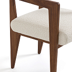 Кресло обеденное Alcove White Boucle из массива ореха варинант исполнения - 5 | Loft Concept в Саратове