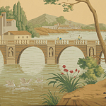 Обои ручная роспись Views of Italy Crepuscule варинант исполнения - 2 | Loft Concept в Саратове