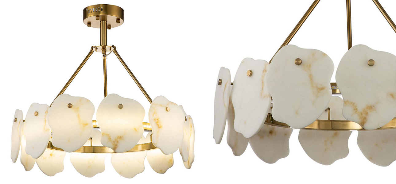 Люстра Мрамор Lucretia Marble Round Chandelier 60 см Люстра Мрамор Lucretia Marble Round Chandelier 60 см - Loft-Concept в Саратове