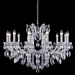 Люстра подвесная с 12-ю лампочками и прозрачными хрустальными подвесками на хромированном основании Crystal lamps варинант исполнения - 1 | Loft Concept в Саратове