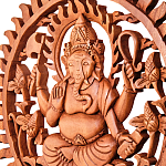 Панно из дерева круглое Ганеша Panel With Animals варинант исполнения - 2 | Loft Concept в Саратове