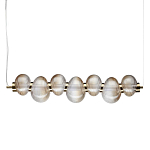 Подвесной светильник линейный с 7-ю рифлеными стеклянными шарами Marcelh Light варинант исполнения - 1 | Loft Concept в Саратове