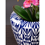 Кашпо с орнаментом в сочетании белого и синего цвета Artistic Flowerpot варинант исполнения - 2 | Loft Concept в Саратове