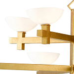 Люстра золотая с 8-ю молочными плафонами в виде чаши Tiers of Clear Lines варинант исполнения - 2 | Loft Concept в Саратове