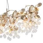 Люстра линейная с подвесками в форме монеток и золотистыми круглыми элементами из металла в виде лепестков FAIRYTREE Light варинант исполнения - 5 | Loft Concept в Саратове