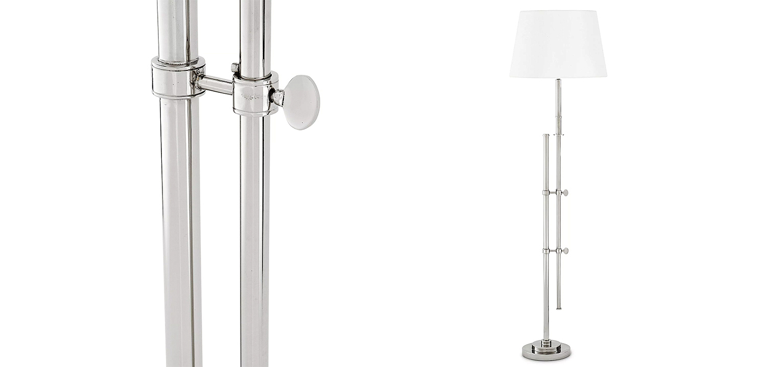 Торшер Eichholtz Floor Lamp Gordini Nickel Торшер Eichholtz Floor Lamp Gordini Nickel - Loft-Concept в Саратове