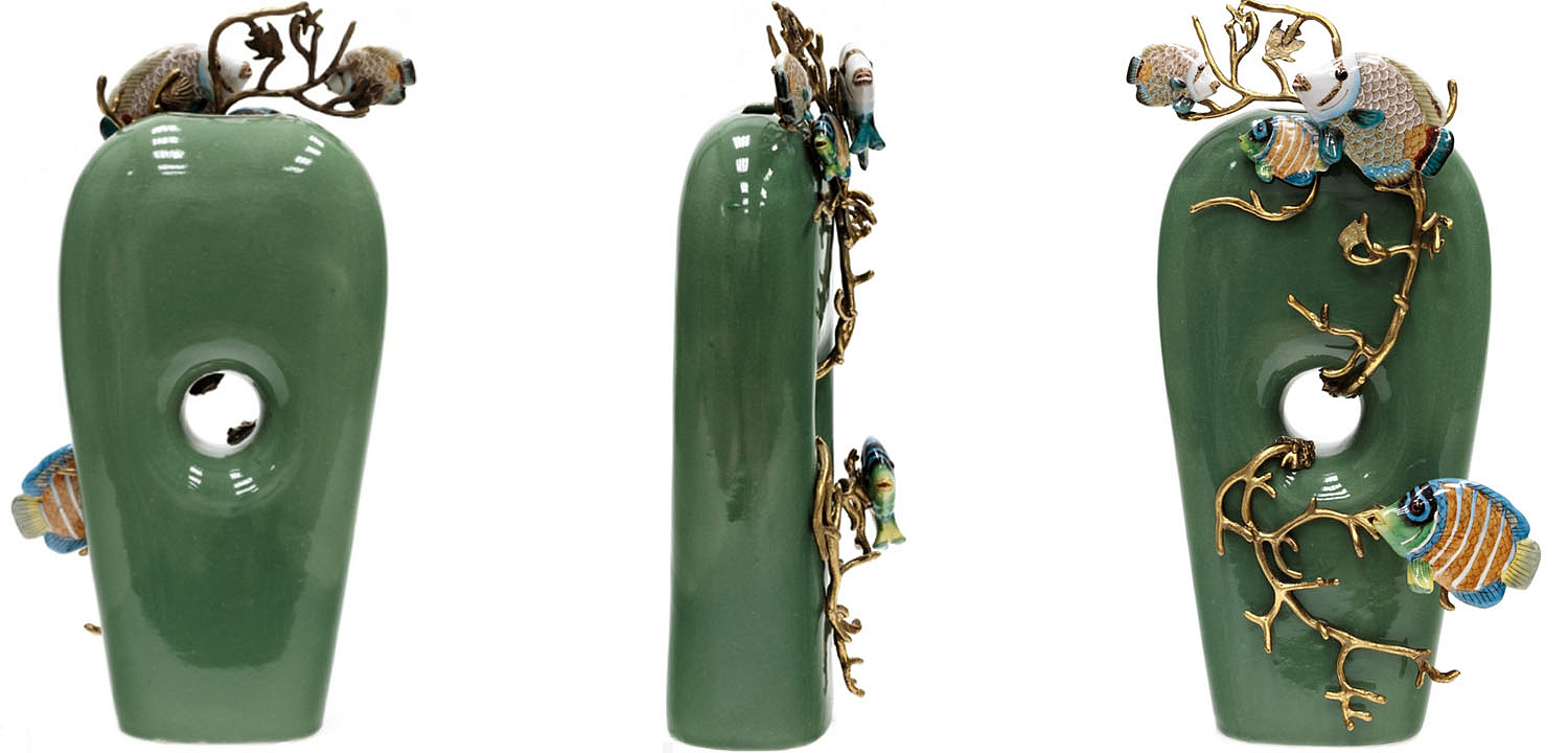 Ваза Colored Fish Vase green Ваза Colored Fish Vase green - Loft-Concept в Саратове