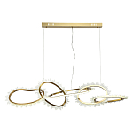 Люстра подвесная с 5-ю асимметричными кольцами и декоративными элементами в виде кристаллов Ring Horizontal варинант исполнения - 1 | Loft Concept в Саратове