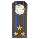 Часы погон подарочные настольные Авиация ВМФ из натурального камня Змеевик Military Clock варинант исполнения - 13 | Loft Concept в Саратове