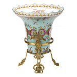 Ваза из голубого фарфора с рисунком птиц и цветов и декоративными элементами Blue Garden варинант исполнения - 2 | Loft Concept в Саратове