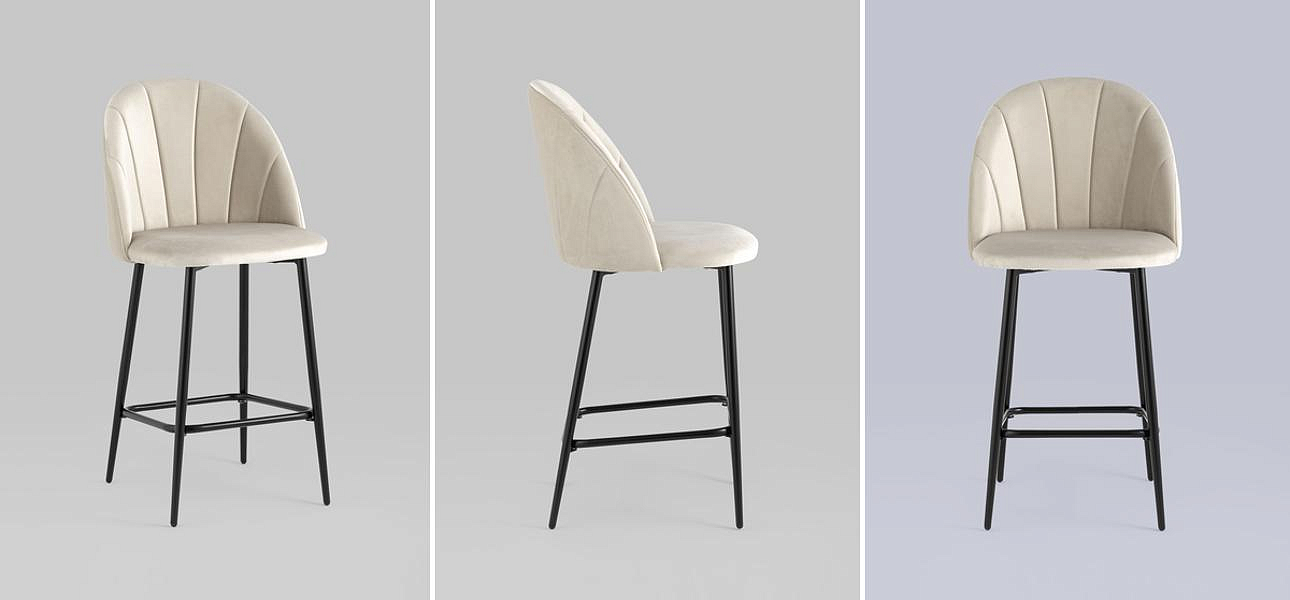 Барный Стул Balsari S Chair Молочный Велюр Барный Стул Balsari S Chair Молочный Велюр - Loft-Concept в Саратове