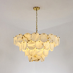 Люстра подвесная четырехъярусная с подвесками в форме дисков Cryptocrystalline Stone варинант исполнения - 5 | Loft Concept в Саратове