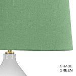 Настольная лампа с белым фигурным основанием на латунном основании и зеленым тканевым конусным абажуром Elstead Lighting варинант исполнения - 6 | Loft Concept в Саратове