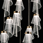 Люстра каскадная с 10-ю прозрачными плафонами Wave Line варинант исполнения - 6 | Loft Concept в Саратове