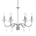 Люстра цвета никель с прозрачными стеклянными подвесками в форме капель Elstead Lighting варинант исполнения - 1 | Loft Concept в Саратове