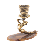 Подсвечник из натурального камня агат светло-коричневый Stone Candlestick варинант исполнения - 2 | Loft Concept в Саратове