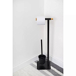 Держатель для туалетной бумаги с подвесным ершиком Black Bathroom Accessory варинант исполнения - 5 | Loft Concept в Саратове