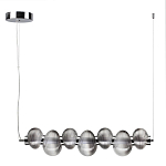 Подвесной светильник линейный с 7-ю рифлеными стеклянными шарами Marcelh Light варинант исполнения - 6 | Loft Concept в Саратове
