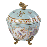 Шкатулка голубого цвета с цветочными орнаментами Blue Garden варинант исполнения - 1 | Loft Concept в Саратове