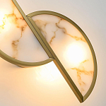 Бра с двумя полукруглыми плафонами из искусственного алебастра в бронзовой оправе Marbella варинант исполнения - 4 | Loft Concept в Саратове