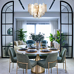 Люстра с многослойным эффектом из овальных элементов из непрозрачного стекла Conformation варинант исполнения - 3 | Loft Concept в Саратове