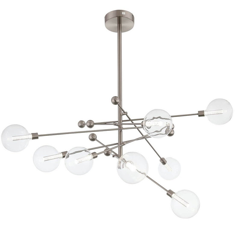 Люстра Gallotti & Radice Balls Nickel 8 Никель Прозрачное Стекло в Саратове | Loft Concept 