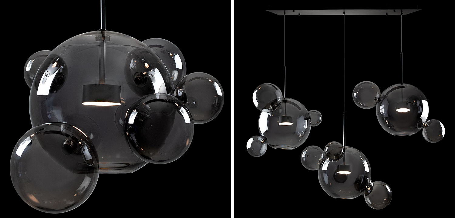 Люстра Giopato & Coombes Linear Chandelier Bubble smoky Люстра Giopato & Coombes Linear Chandelier Bubble smoky - Loft-Concept в Саратове