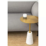 Кофейный столик с круглой столешницей на белом мраморном основании Original Foundation варинант исполнения - 1 | Loft Concept в Саратове