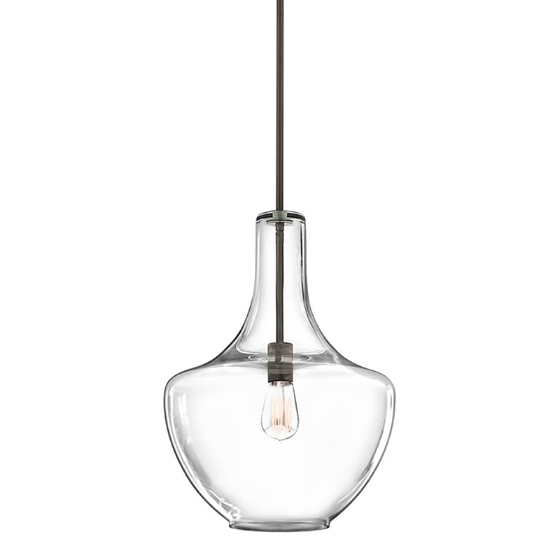 Подвесной светильник прозрачный стеклянный органической формы Kichler Бронза Прозрачное Стекло в Саратове | Loft Concept 