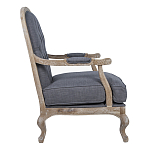 Кресло с пуфом с мягкой обивкой из льна Edward Armchair grey варинант исполнения - 2 | Loft Concept в Саратове