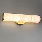 Бра с цилиндрическим плафоном из белого алебастра на круглом основании Латунь Cryptocrystalline Stone варинант исполнения - 2 | Loft Concept в Саратове