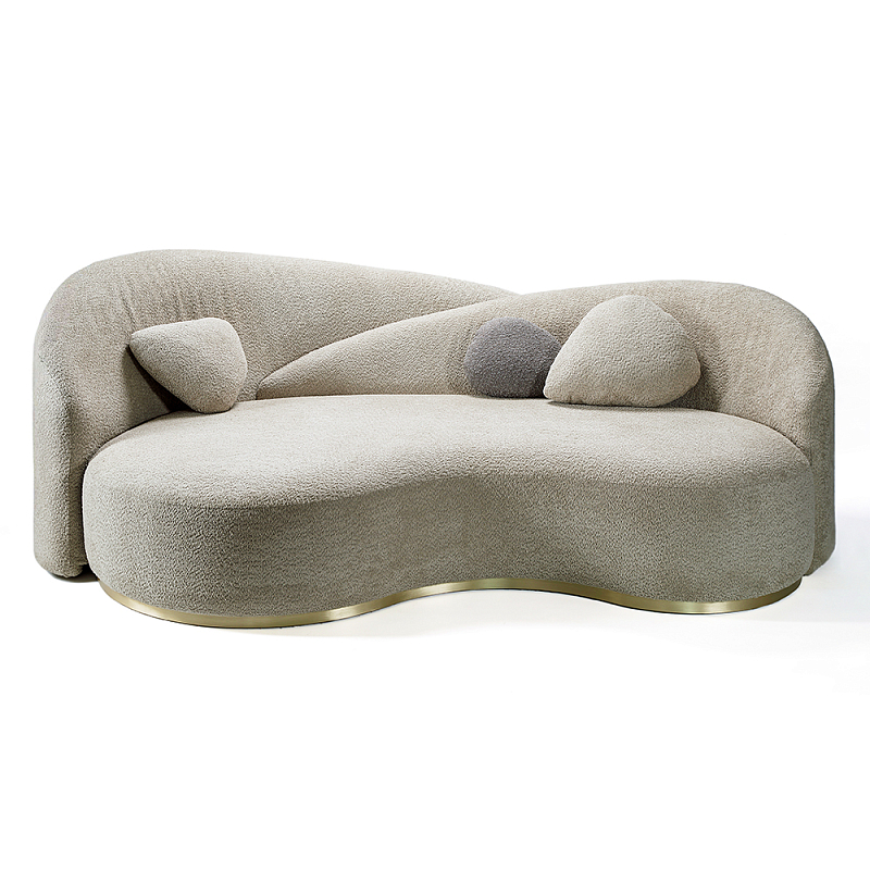 Элегантный Диван Альби Sofa Светло-бежевый Латунь в Саратове | Loft Concept 