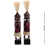 Комплект из 2-х деревянных статуэток Asmat Straw Headdress Statuettes Red варинант исполнения - 4 | Loft Concept в Саратове