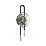 Бра черного цвета с круглым прозрачным стеклянным плафоном Virelia  варинант исполнения - 1 | Loft Concept в Саратове