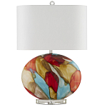 Настольная лампа разноцветная с овальным тканевым абажуром Abstraction варинант исполнения - 4 | Loft Concept в Саратове