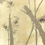 Обои ручная роспись Bamboo Dark Lacquer on Deep Rich Gold gilded tea paper варинант исполнения - 2 | Loft Concept в Саратове