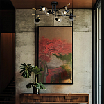 Потолочный светильник с конусообразными плафонами с контрастным сочетанием бронзы и глубоким черным цветом Aurika варинант исполнения - 4 | Loft Concept в Саратове