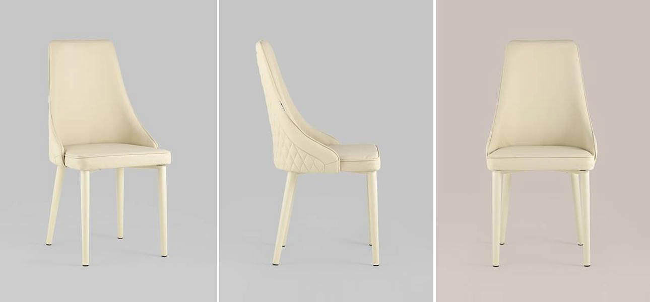 Стул Versailles Chair Кремовая Экокожа белые ножки Стул Versailles Chair Кремовая Экокожа белые ножки - Loft-Concept в Саратове