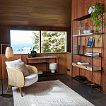 Металлический стеллаж с деревянными полками и ящиками Menzie Metal Wood Rack варинант исполнения - 5 | Loft Concept в Саратове