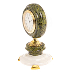 Часы настольные бронзовые из натуральных камней Мрамор и Змеевик Stone Clock варинант исполнения - 11 | Loft Concept в Саратове