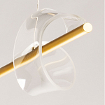 Люстра линейная золотистого цвета с двумя прозрачными волнистыми элементами Wave Line варинант исполнения - 11 | Loft Concept в Саратове