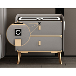 Умная прикроватная тумбочка c зарядкой для телефона Nightstand Smart варинант исполнения - 1 | Loft Concept в Саратове