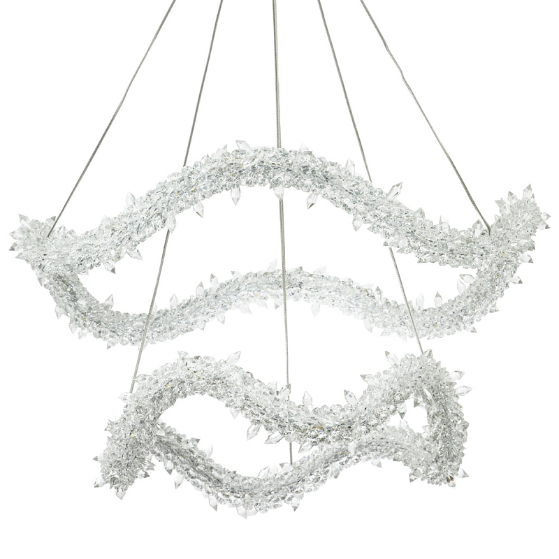 Двухъярусная кольцевая люстра с хрустальным декором Gilbertine Crystal Wavy Ring Chandelier Латунь Прозрачный Двухъярусная кольцевая люстра с хрустальным декором Gilbertine Crystal Wavy Ring Chandelier Латунь Прозрачный в Саратове | Loft Concept