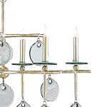 Люстра линейная с круглыми прозрачными подвесками  Horizontal Rectangular Chandelier варинант исполнения - 1 | Loft Concept в Саратове