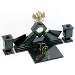 Настольный письменный набор из нефрита Герб России Dignity варинант исполнения - 2 | Loft Concept в Саратове