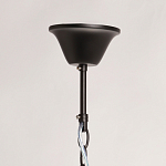 Люстра круглая из матового черного металла с подвесками из прозрачных стеклянных трубок Noir Tubes варинант исполнения - 11 | Loft Concept в Саратове