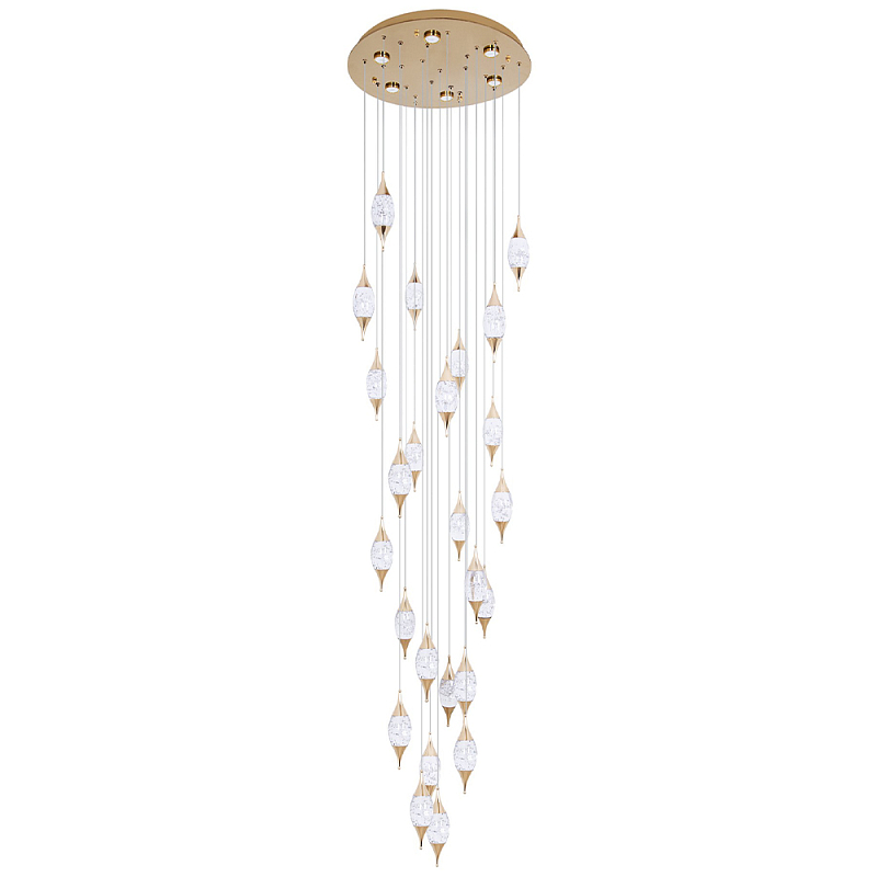 Большая каскадная люстра с хрустальными подвесками Esme Drops Crystal Brass Cascade Chandelier 25 Прозрачный Золотой Большая каскадная люстра с хрустальными подвесками Esme Drops Crystal Brass Cascade Chandelier 25 Прозрачный Золотой в Саратове | Loft Concept